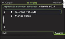 Perfiles Bluetooth (teléfono del Audi A1 y manos libres)